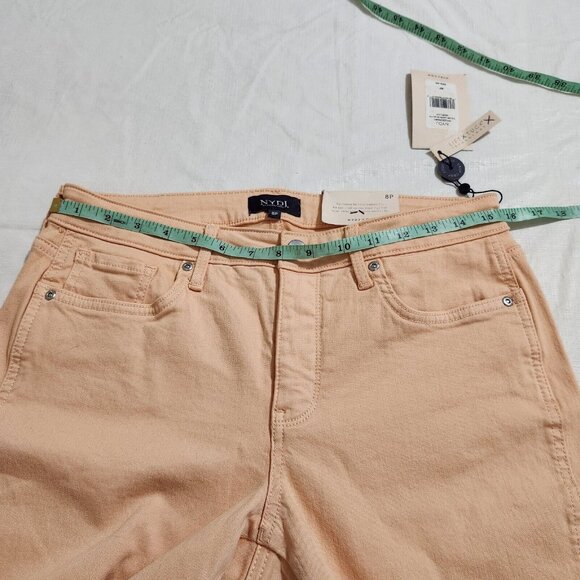 NYDJ Chloe Capri crop stretch Jeans Women's Size 8P Melon Side Slits  NWT ---7 - Picture 5 of 11